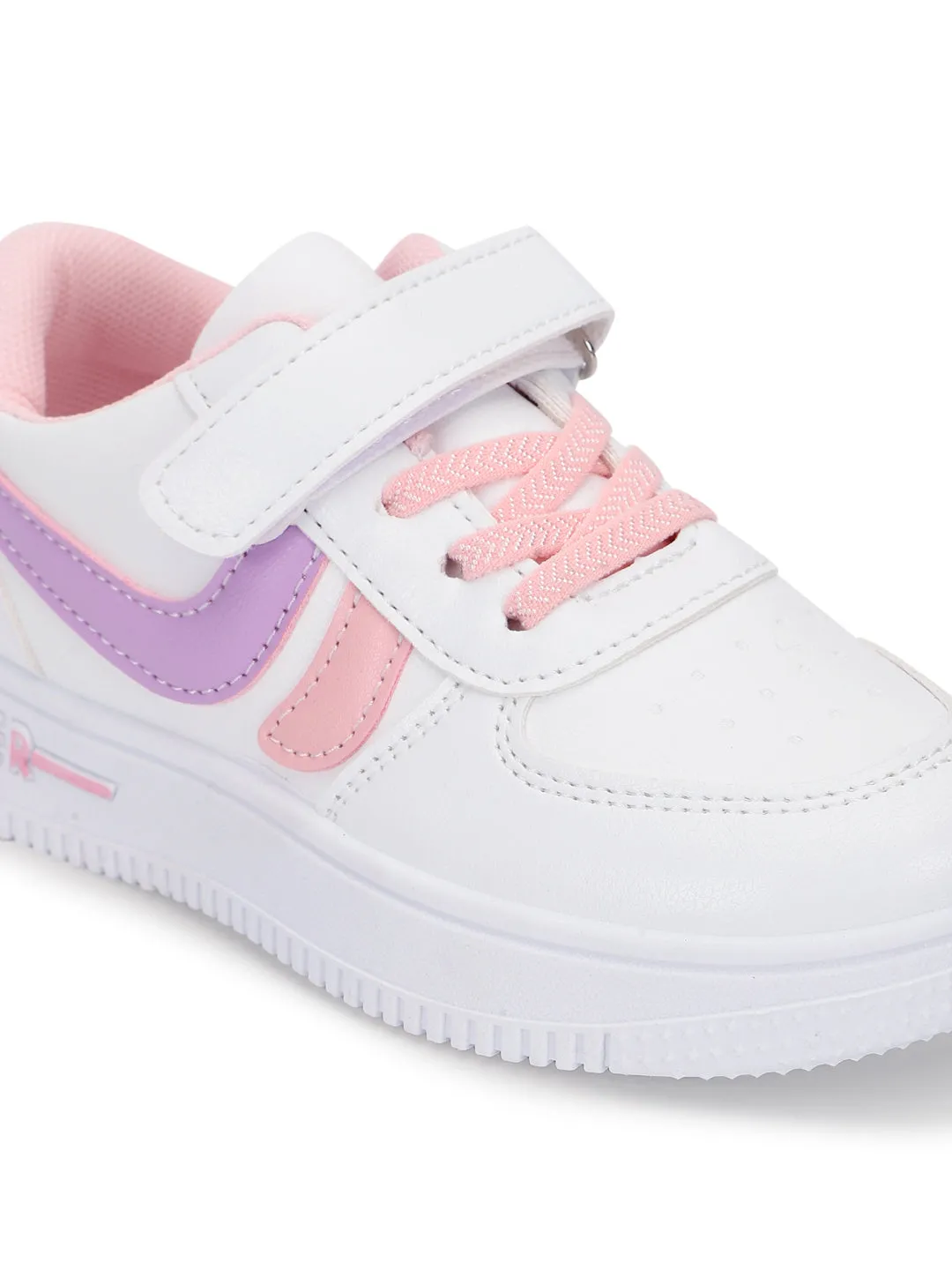 Pink PU Stylish Velcro Sneakers For Kids-Unisex (TC-RS3619-PNK)