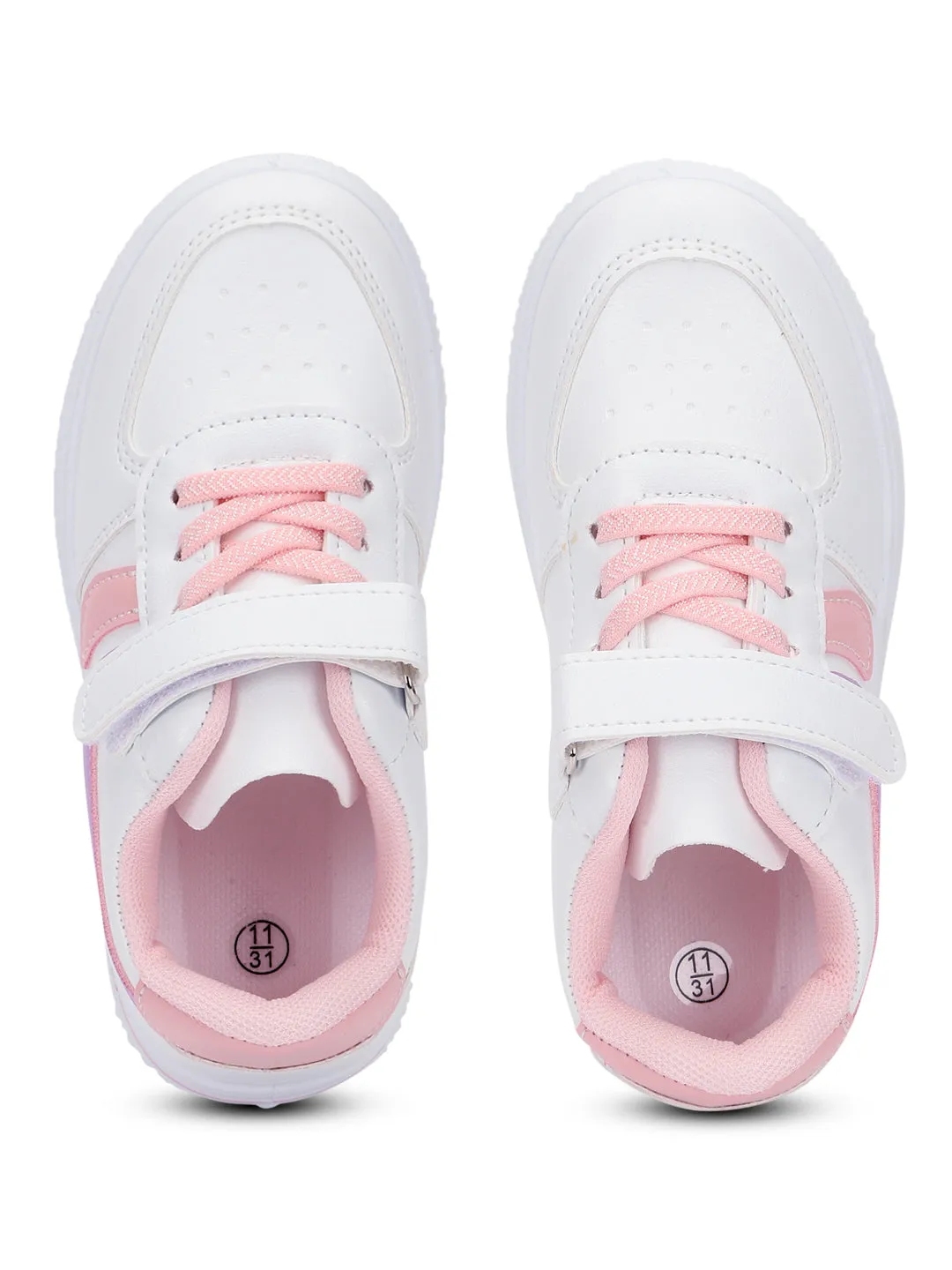 Pink PU Stylish Velcro Sneakers For Kids-Unisex (TC-RS3619-PNK)