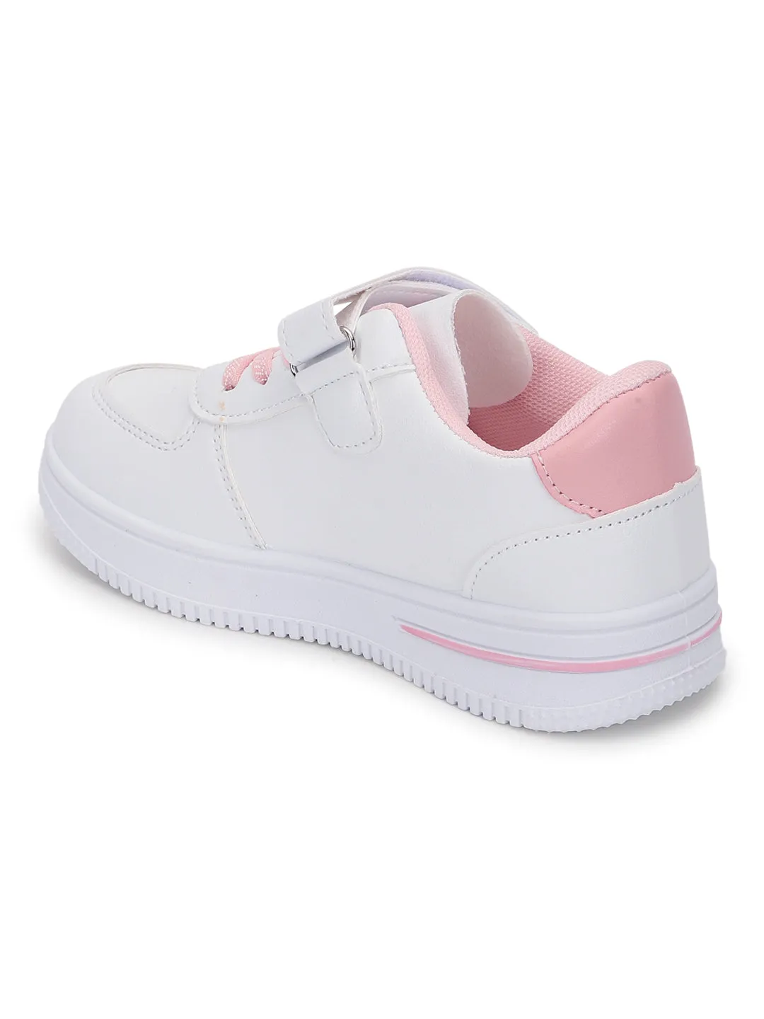 Pink PU Stylish Velcro Sneakers For Kids-Unisex (TC-RS3619-PNK)