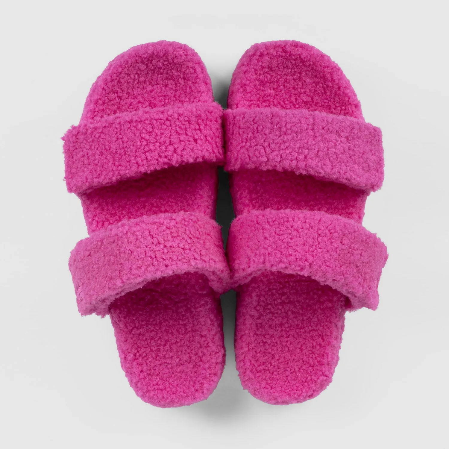 Pink Two Strap Sherpa Platform