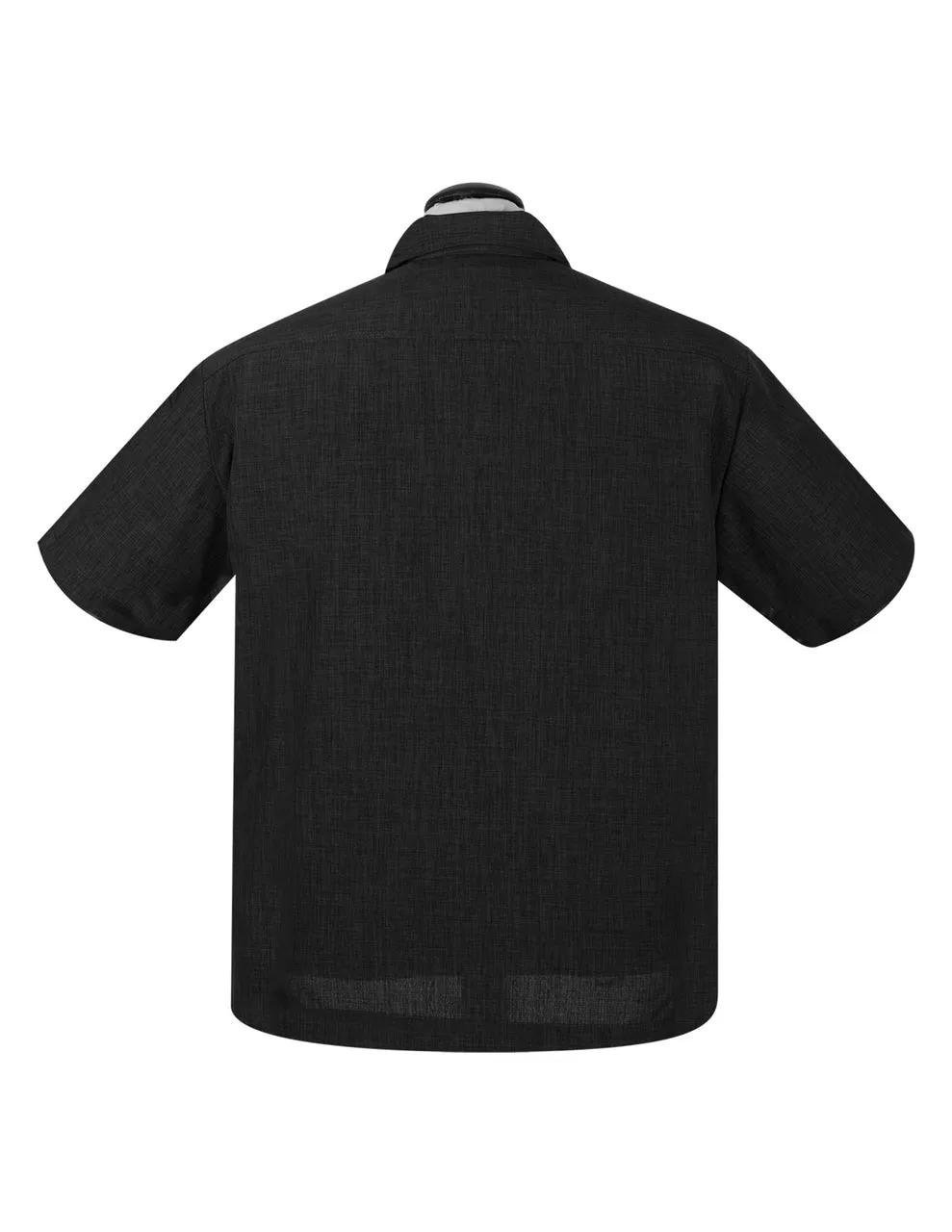 PopCheck Double Panel Bowling Shirt in Black/Sea Foam