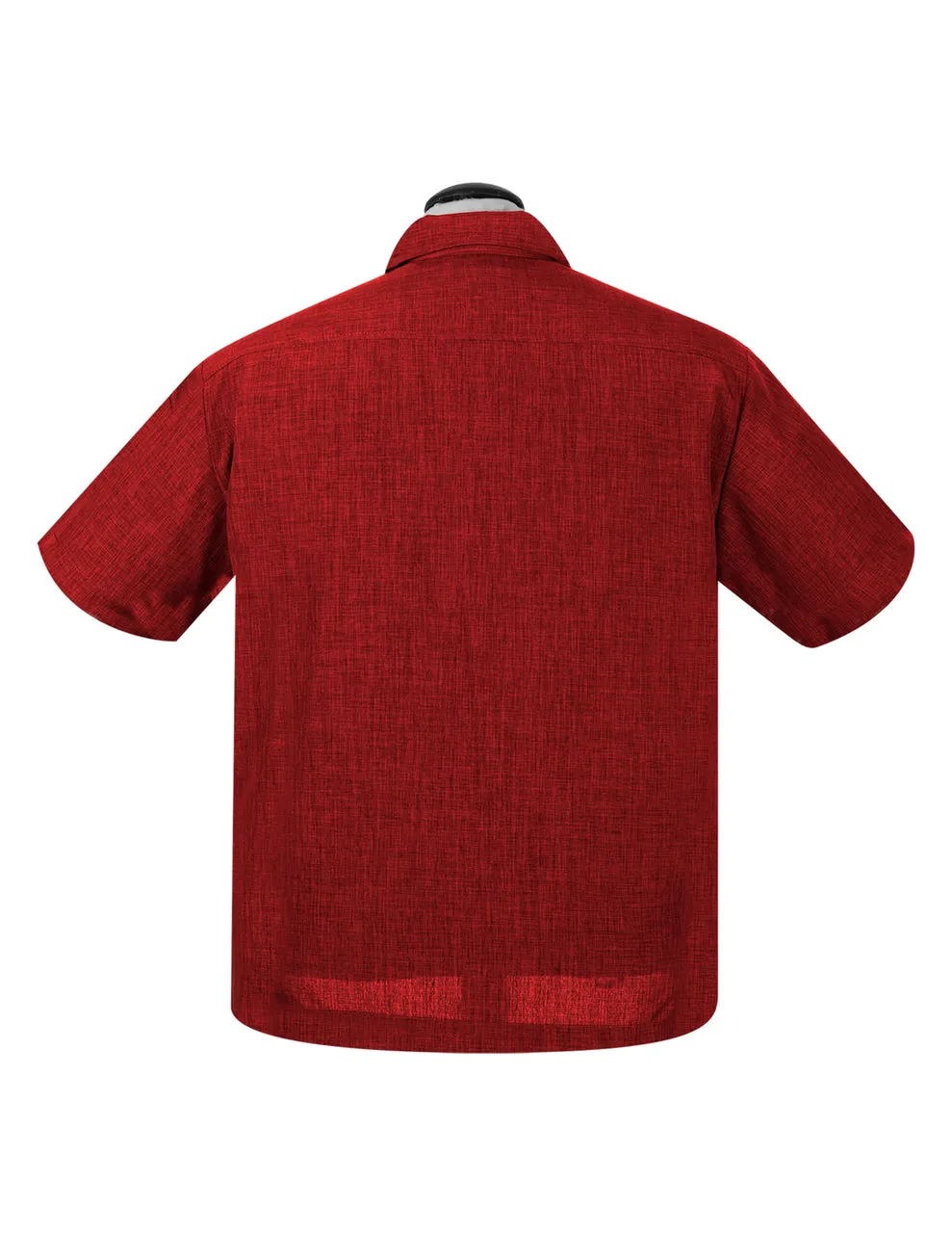 PopCheck Double Panel Bowling Shirt in Red/Black