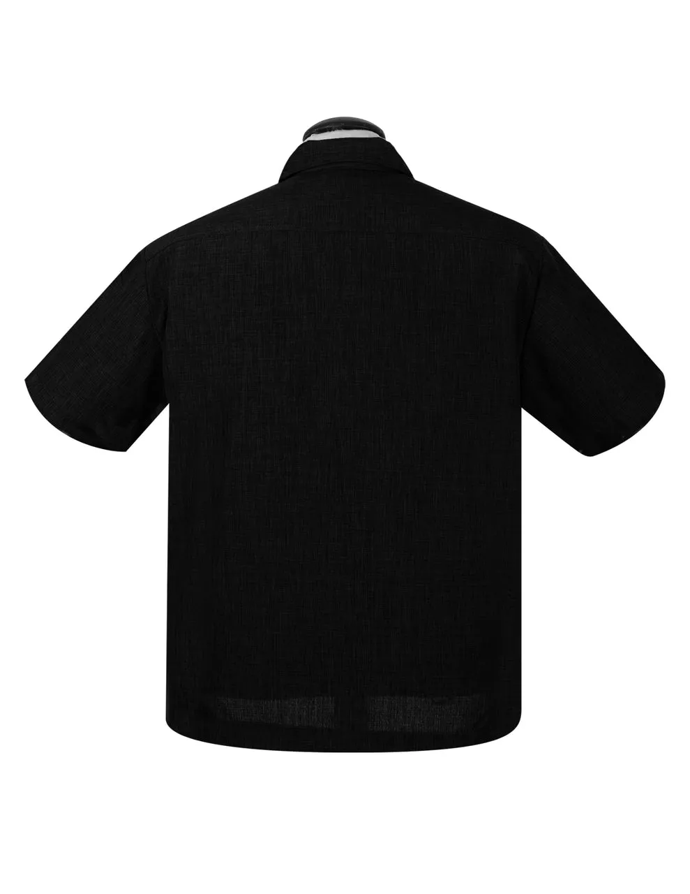 PopCheck Single Panel Bowling Shirt in Black/Cream