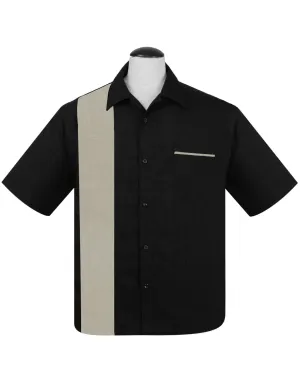 PopCheck Single Panel Bowling Shirt in Black/Sage