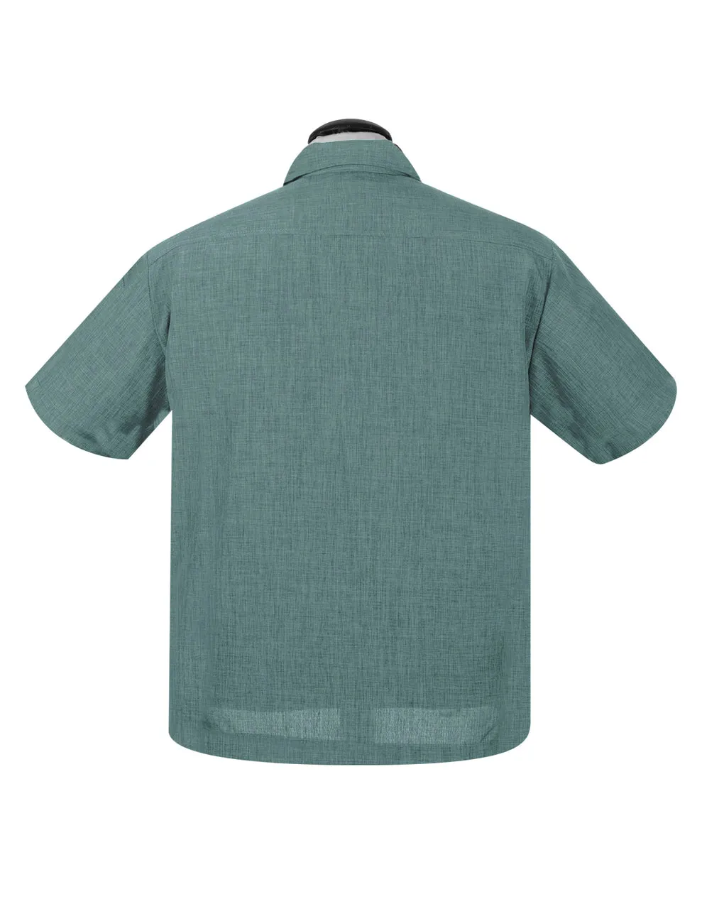 PopCheck Single Panel Bowling Shirt in Sea Foam/Stone