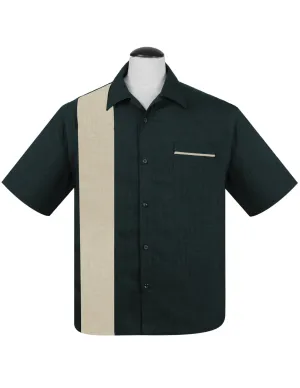 PopCheck Single Panel Bowling Shirt in Teal/Stone