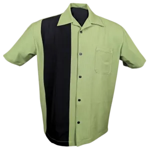 PopCheck Single Wide Panel Bowling Shirt in Apple/Black