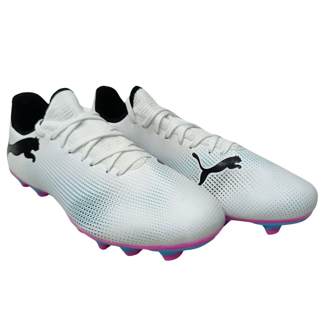 PUMA Future 7 Play FG/AG Adult Soccer Cleats 107723 01 WHITE/BLACK