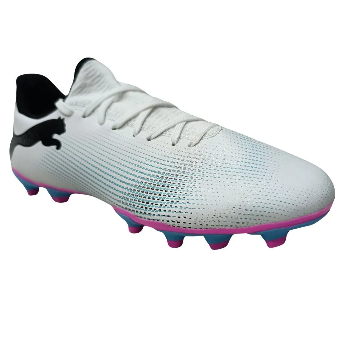 PUMA Future 7 Play FG/AG Adult Soccer Cleats 107723 01 WHITE/BLACK