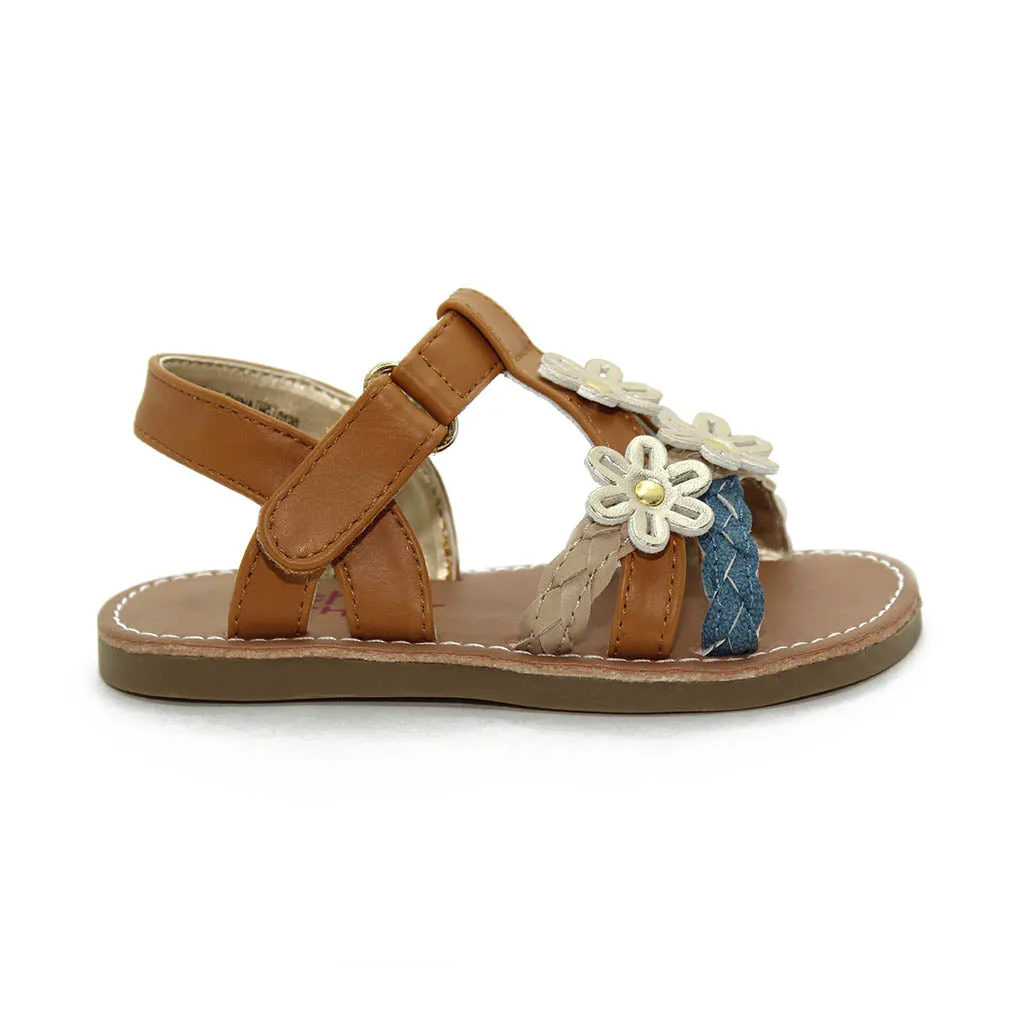 Rachel Amalfi Sandals Tan Denim Walkers Toddlers Girls - Kids Shoes