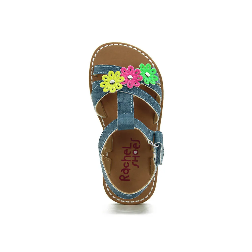 Rachel Avalyn Sandals Denim/Neon Walkers Toddlers Girls - Kids Shoes