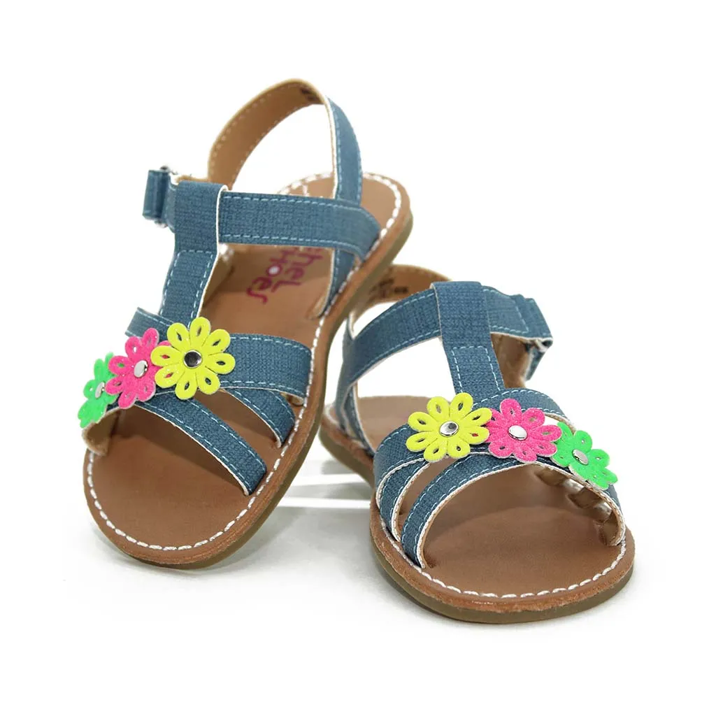 Rachel Avalyn Sandals Denim/Neon Walkers Toddlers Girls - Kids Shoes