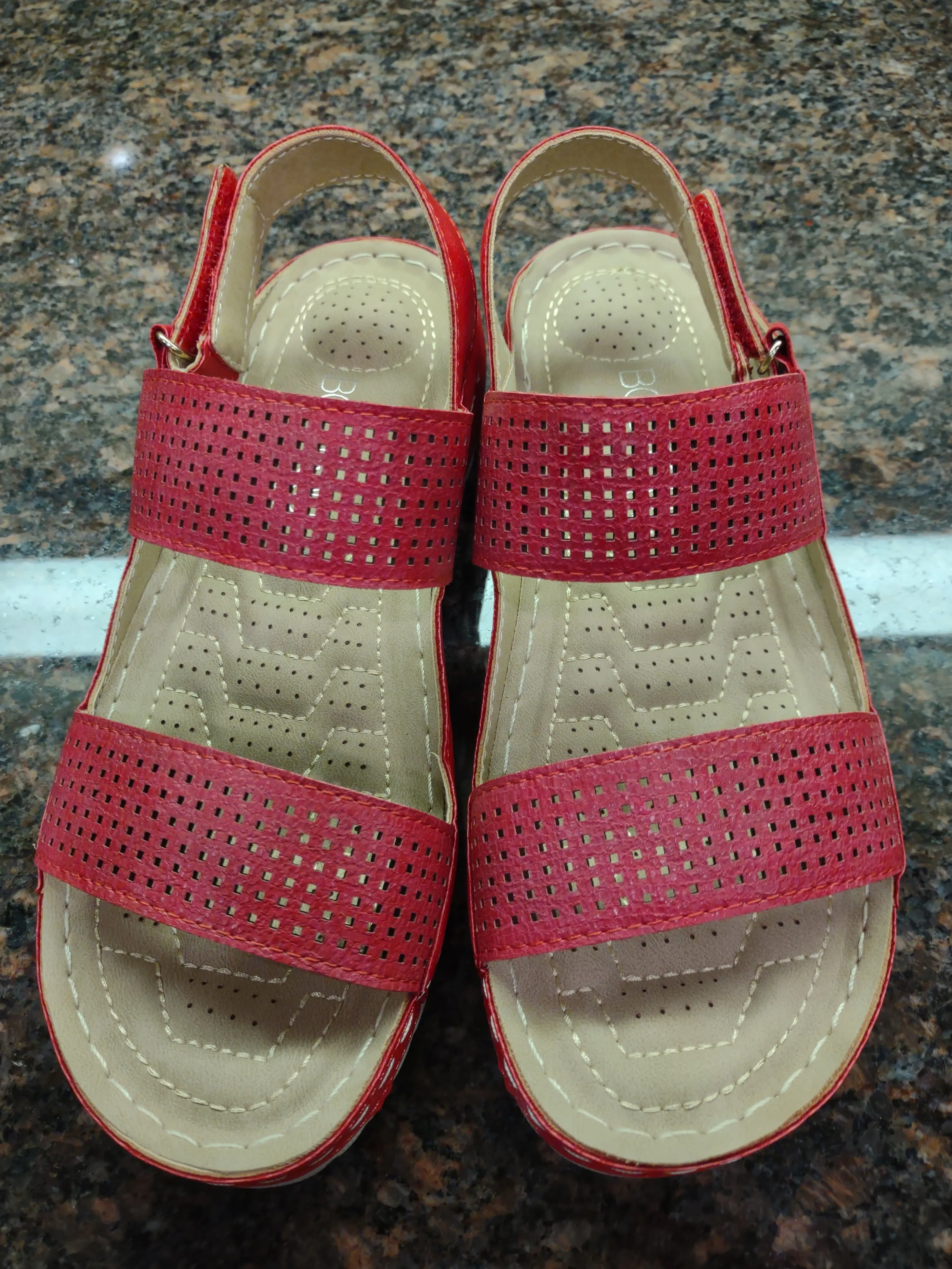 Red Double Strap Sandals | Boutique by Corkys | Calla