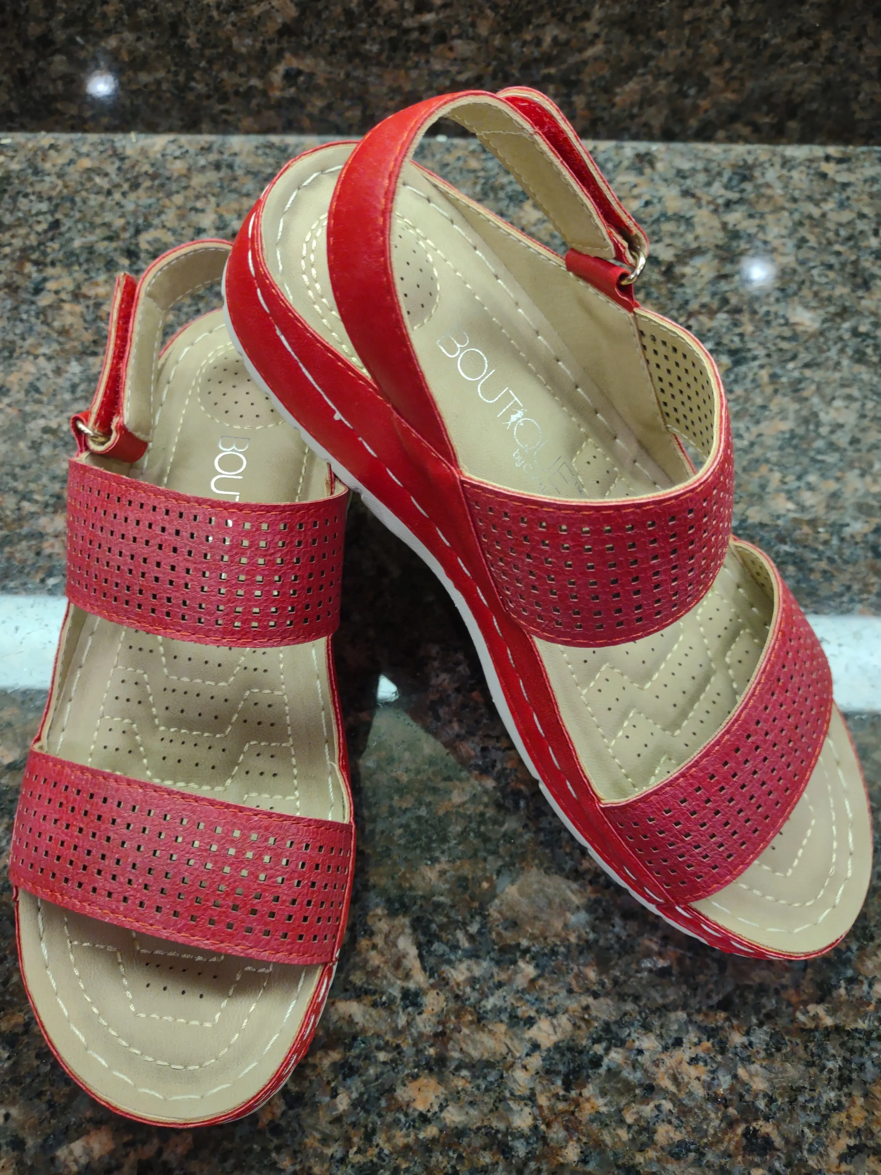 Red Double Strap Sandals | Boutique by Corkys | Calla