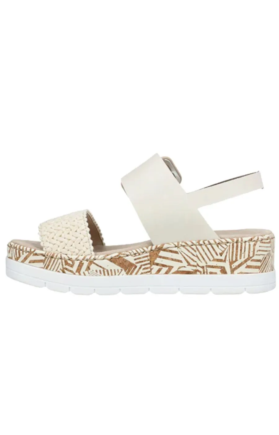 Rieker Platform Cream Sandal