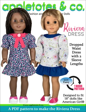 Riviera Dress 18 Inch Doll Sewing Pattern