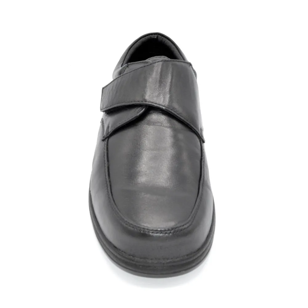 Roamers M723A - Mens Wide Fit Velcro Close Shoe - 2E Fitting - Black