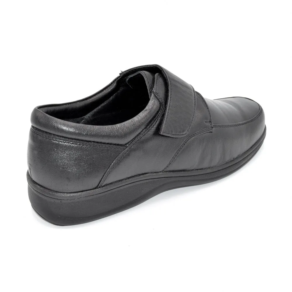 Roamers M723A - Mens Wide Fit Velcro Close Shoe - 2E Fitting - Black