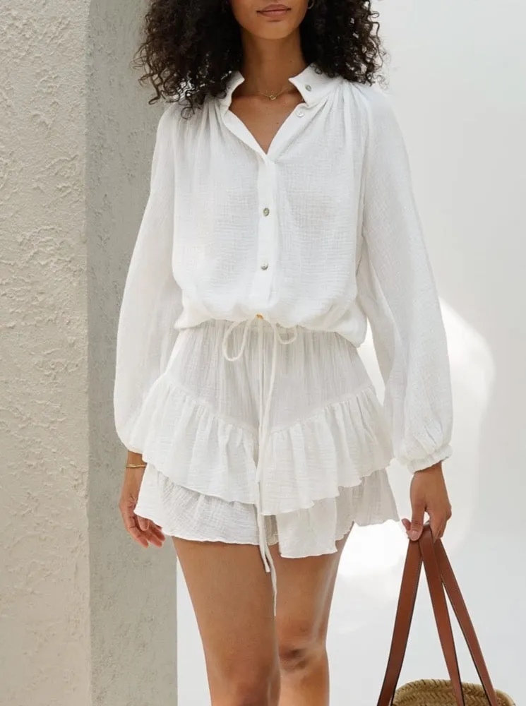 Serinne Cotton Day Blouse | Ivory