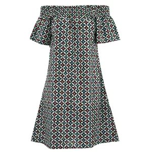 Shirred Comfy Dress - Bowling Pins