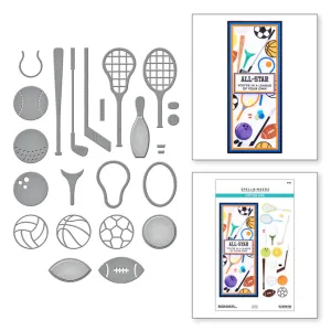 Sporting Goods Set Etched Dies from the Game Day Collection by Justine Dvorak