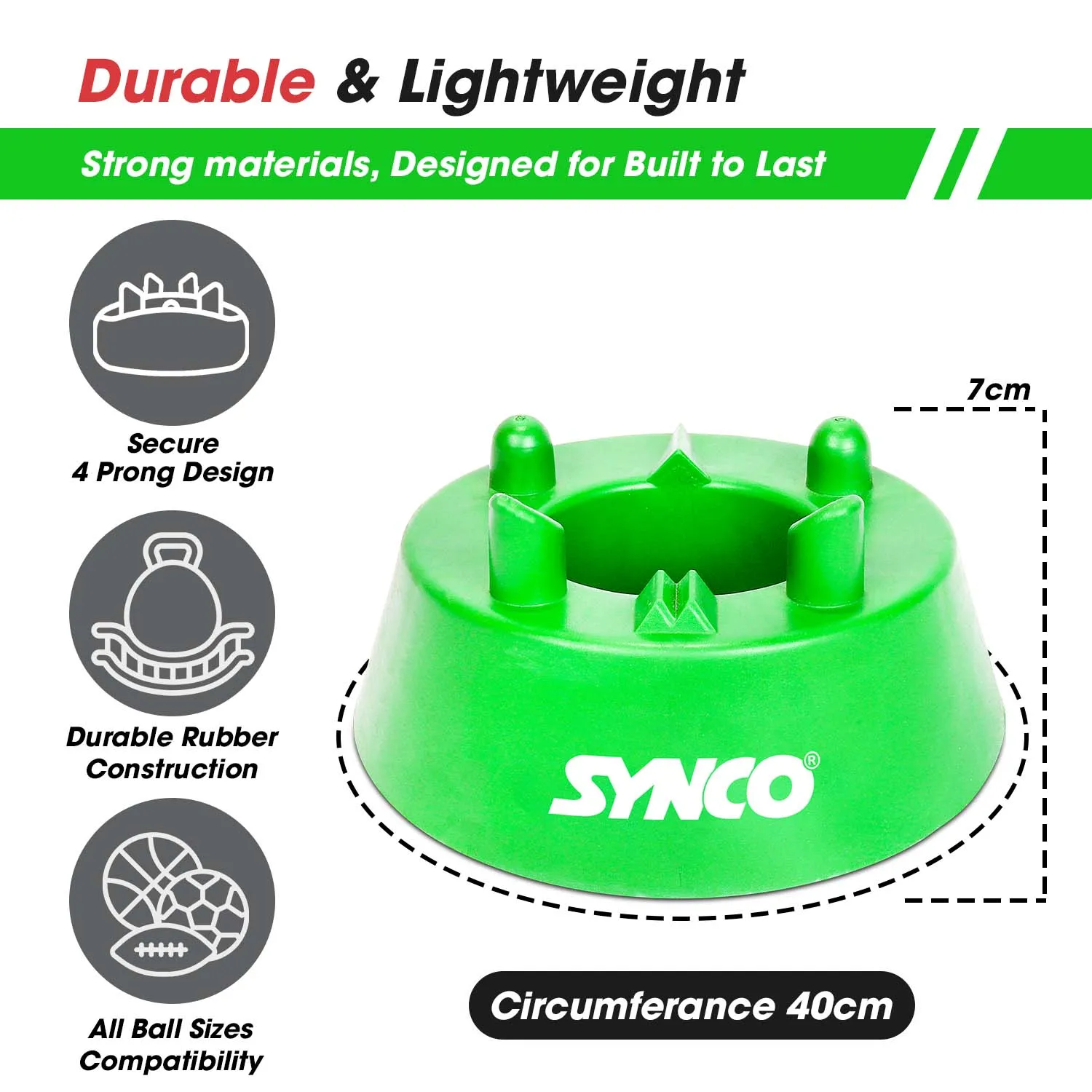 Synco Club Kicking Tee | for Rugby, Football, Bowling and Kick Training (Green)