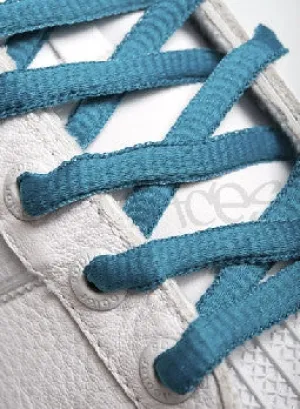 Teal Oval Shoelaces - 8mm wide