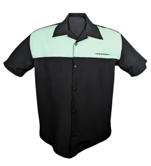 The Earl Bowling Shirt in Black/Mint