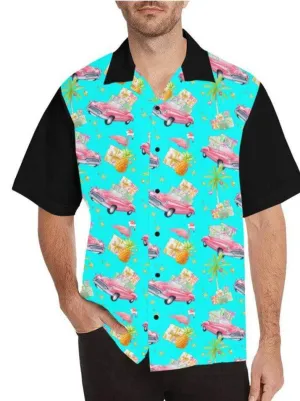 TROPICAL CHRISTMAS MEN'S RETRO BOWLING SHIRT