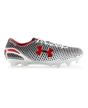 Ua Clutchfit Force Fg Soccer Cleats White/Black/Red 8.5