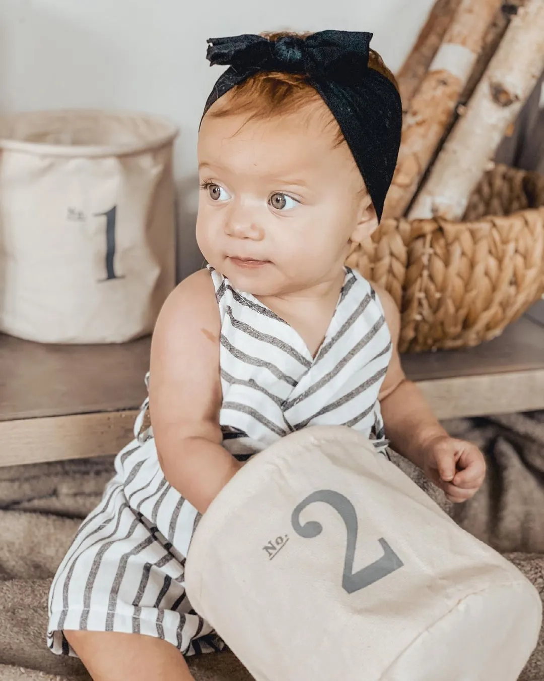 V-Neck Striped Romper