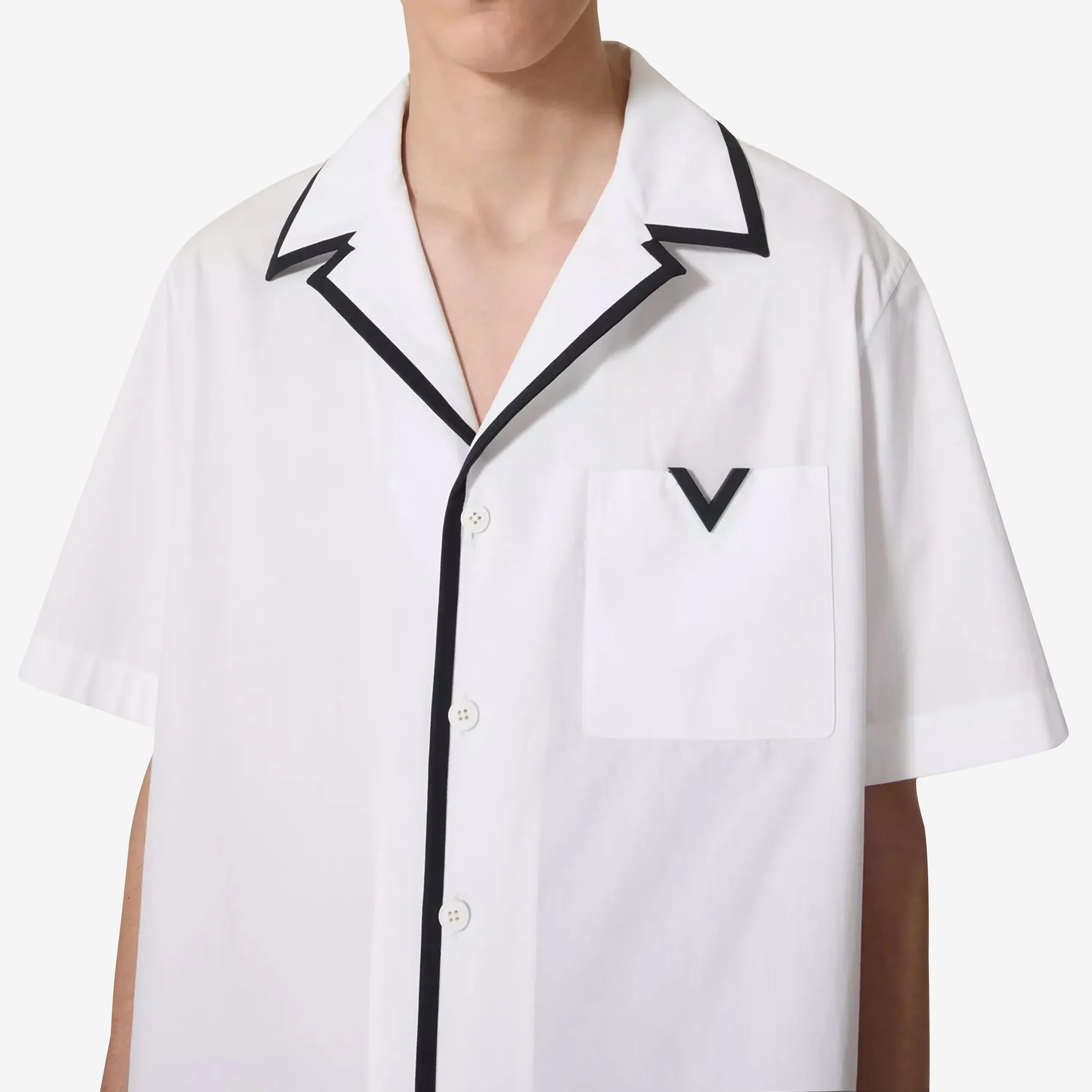 Valentino Garavani Rubberised V Detail Bowling Shirt