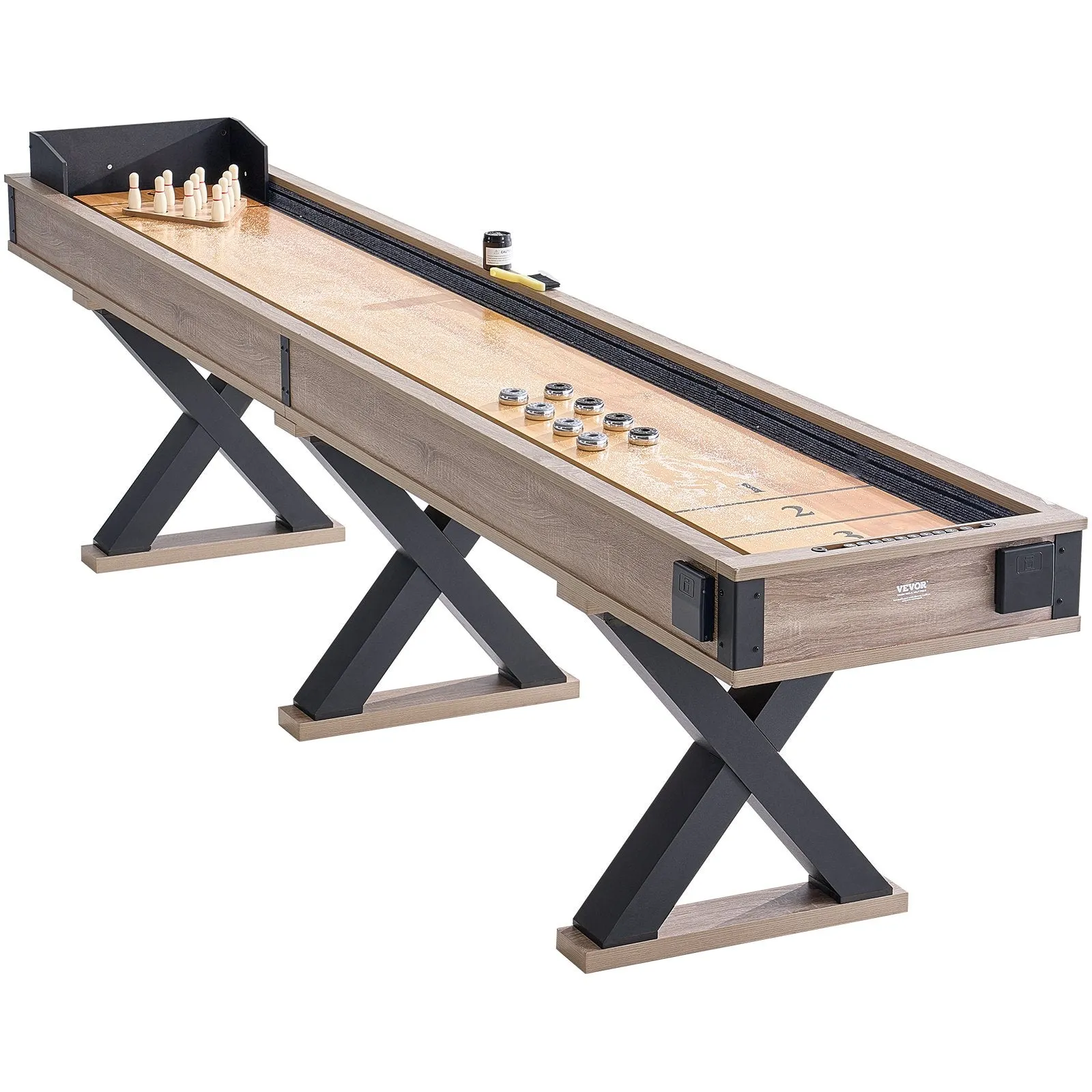 Vevor Shuffleboard Table 2 in 1 Bowling Combo Game Set 11.5' New