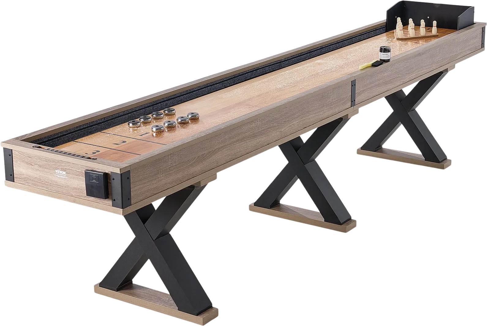 Vevor Shuffleboard Table 2 in 1 Bowling Combo Game Set 11.5' New