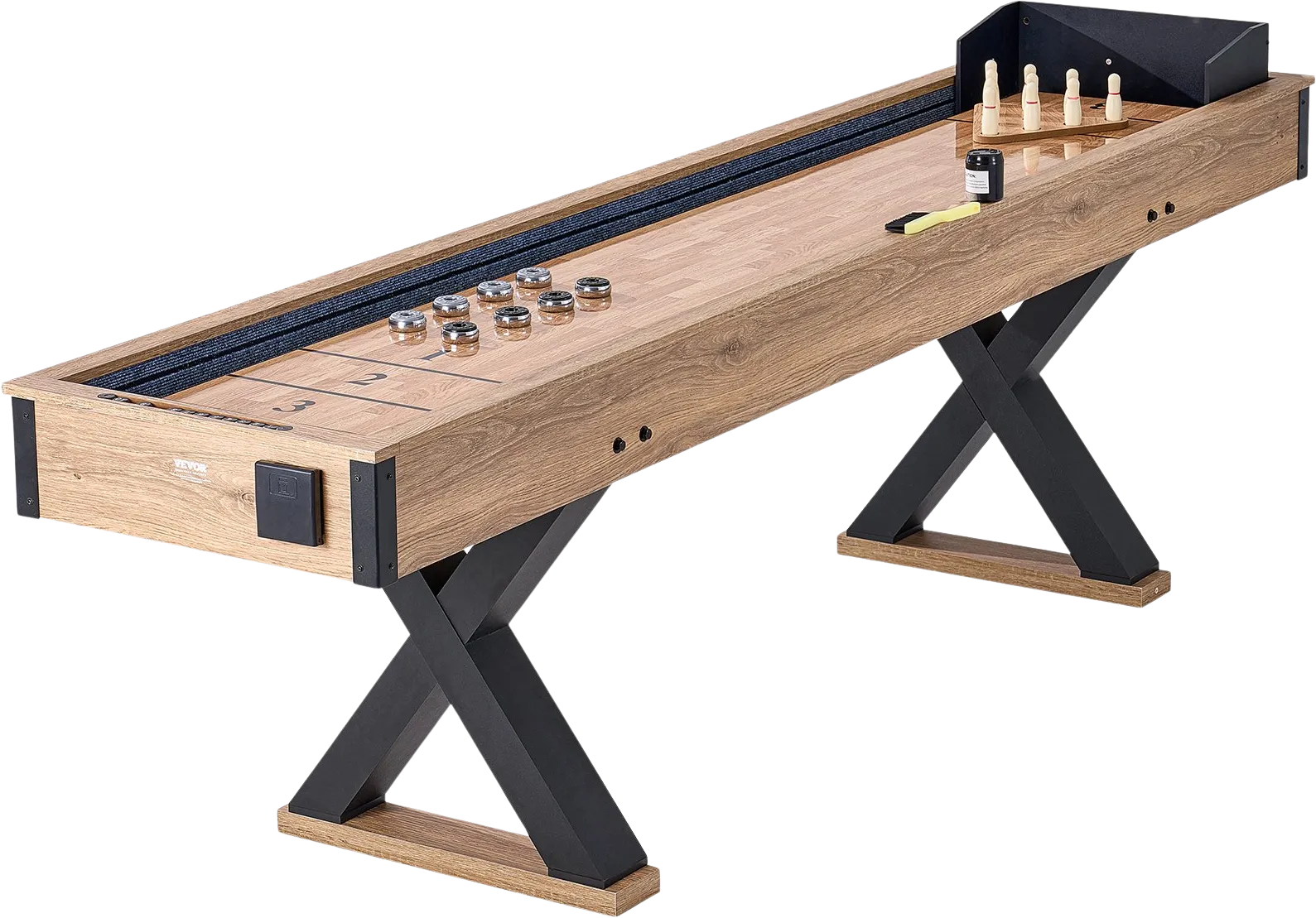 Vevor Shuffleboard Table 2 in 1 Bowling Combo Game Set 9' New