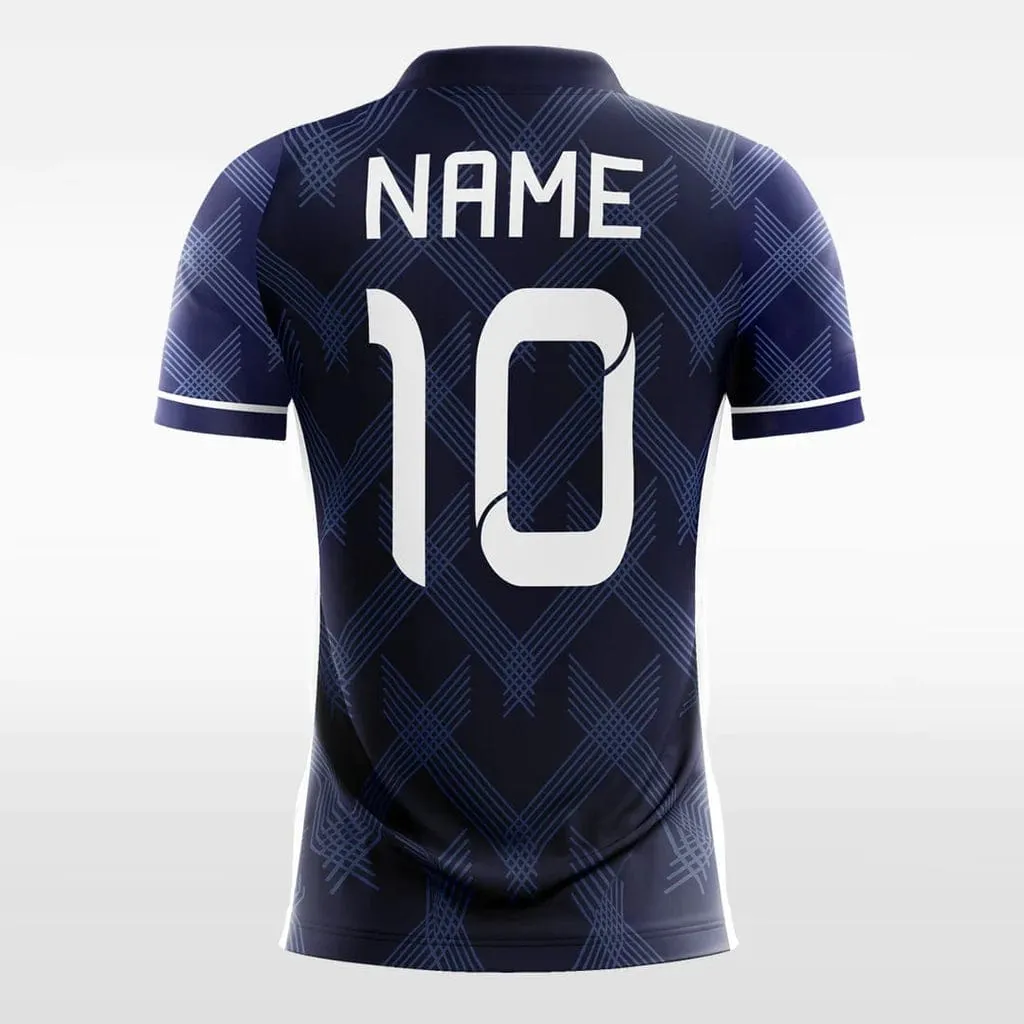 Vintage Check - Women Custom Soccer Jerseys Navy Blue Design