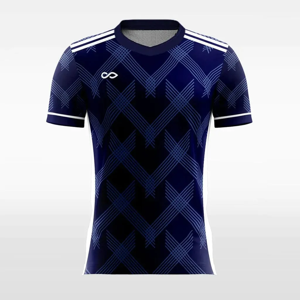 Vintage Check - Women Custom Soccer Jerseys Navy Blue Design