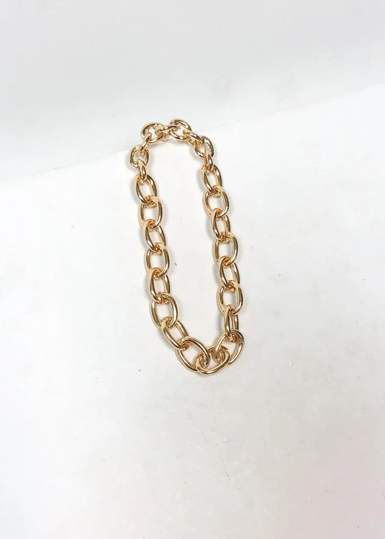 Waterfall Chain Hoop Drop Earrings - Gold