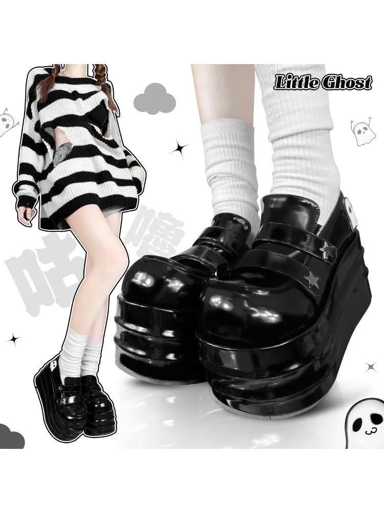 With Ghost Velcro Platform Shoes【s0000002548】