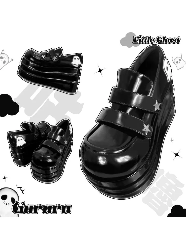 With Ghost Velcro Platform Shoes【s0000002548】