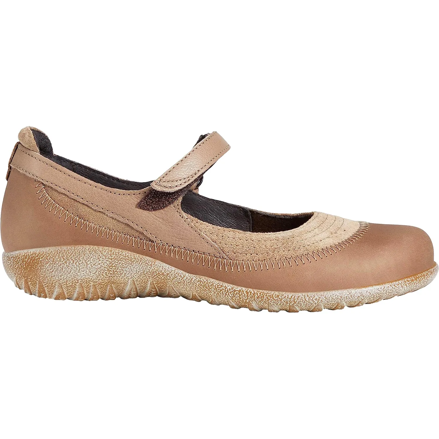 Women's Naot Kirei Almond Suede/Bark Nubuck/Soft Stone Leather